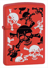 Zippo 233 Skl & Xbns Red Matte lights 24471