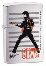 Zippo Elvis brushed chrome lighter (model 24474)