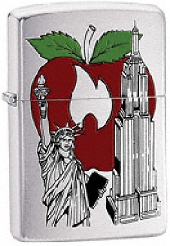 Zippo BS New York Apple Brushed Chrome Lighter (Model 24519)