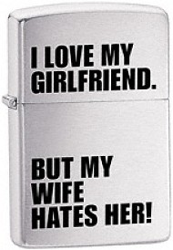 I Love My Girlfriend” Zippo lighter (model Z24522)