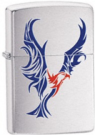 Zippo Tattegle Brushed Chrome lights 24523