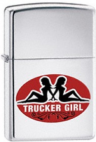 Zippo 250 Trucker Girl Shine Chrome Lighter (24524)