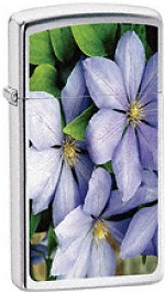 24525 Purple Petals Slim Lighter Polished Chrome 24525