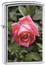 Zippo 250 Rose High Polished Chrome Lighter 24527