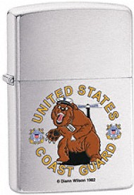 Zippo Us Coast Guard Brushed Chrome lights 24531