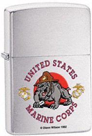 Zippo Us Marine Corp, Br Chrome lights 24532