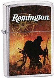 Zippo Remington, Brushed Chrome lights 24540