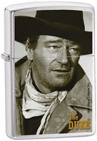 Zippo John Wayne,brushed Chrome lights 24541