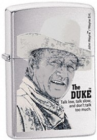 Zippo John Wayne,brushed Chrome lights 24542