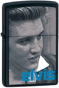 Zippo Elvis Blue + Black + White Matte Lighter 24545