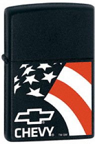 Zippo Chevy Americana, Blk Matte lights 24555