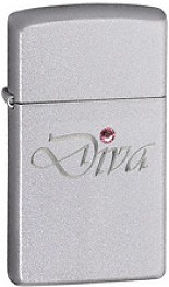 Zippo Diva Lighter Slim Satin Chrome Finish Z24573