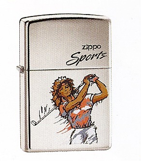 High Polished Chrome Womens Golf Zippo #250WGLF