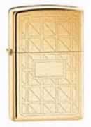 Zippo High Polished Brass Geometrics Lighter 593RG 593B