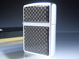Zippo Satin Chrome, Carbon Fiber lights 670