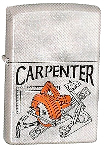 Zippo Satin Chrome Carpenter Z717 Windproof Lid