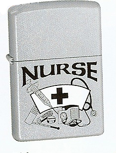 Zippo Nurse,satin Chrome lights 728
