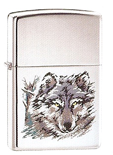 High Polished Chrome Wolf Zippo #758