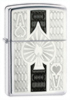 Zippo Ace Lighter 24196 Silver Black Silver Aces