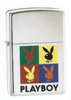 High Polished Chrome Playboy I Corners Zippo #250PB102