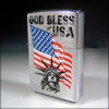 Brushed Chrome God Bless the USA Zippo #636