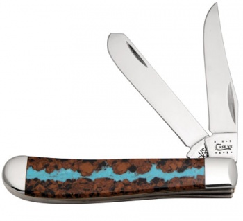 Case Exotic Veined Turquoise Mini Trapper EX207 SS CA07264