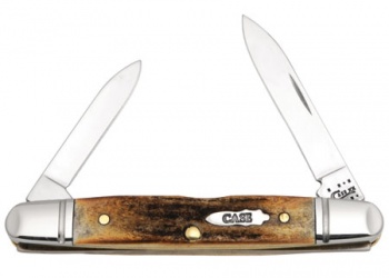Case Eisenhower Knife Pinched Bolsters Burnt Stag CA12459