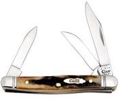 Case Small Stockman Pinched & Fluted Bolsters Burnt Stag CA12460