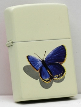 Cream Matte LighterZO24676 Blue & Yellow Butterfly