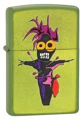 Zippo BS Voodoo Lighter Lime Green Windproof Lid  28034