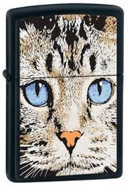 Zippo Cats Face Black Matte Windproof Lid Lighter 28040