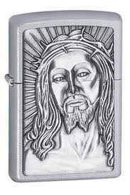 Zippo Blessed Saviour Satin Chrome Lighter 28125