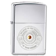 The Zippo Believe Windproof Chrome Lighter  28183