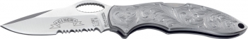 Boker Cinch Fastback Roper Engraved knives C091E