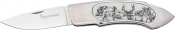 Browning Scrimshaw Mule Deer Lockback knives BR541