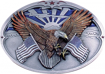 Blade Tech Belt Buckle Eagle with Flags. knives BT256