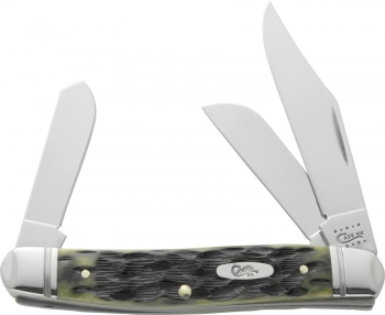 Case CA12454 Stockman Olive Green Jigged Bone 6347SS