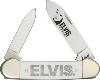 Case Canoe Knife Elvis Presley Etching White 3 5-8 CA17503
