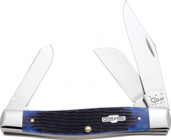 Case Navy Blue Jigged Bone Stockman Large 02808 CA2808