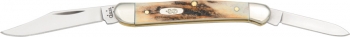 Case Mini Copperhead Stag Tru-Sharp Clip & Pen Blades CA519