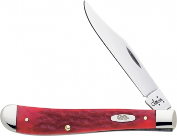 Case Slimline Trapper Dark Red Bone Knives CA6982
