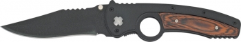 Frost Quickdraw II Linerlock Wood Onlay Finger Guard F15960BB