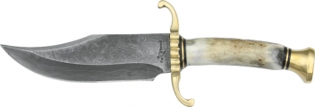 Fox-N-Hound Damascus Steel Bowie FH4611 InchSheath