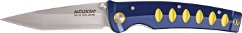 Mcusta Katana Folder MCU42C Anodized Orange & Blue Handles
