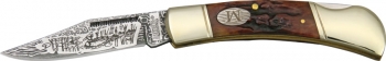 Marbles Lockback Etched Damascus knives MR270