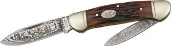 Marbles Canoe Etched Damascus Series knives MR272
