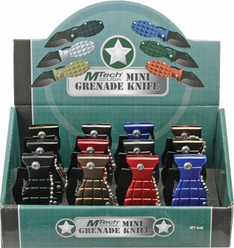 Mtech Mini Grenade 12 Pc Assortment knives MT440