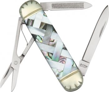 Imperial Schrade Money Clip Basket-Weave Pearl Design SCHBWMC