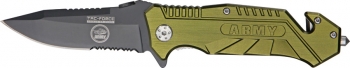 Tac Force Military Rescue Linerlock Army Knives TF501AR