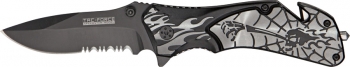 Tac Force Flaming Skull A-O Knives TF695BK